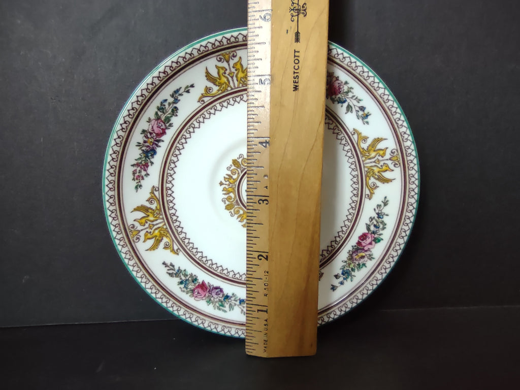 Vintage Wedgwood Florentine Turquoise Bone China Saucer England [6153]
