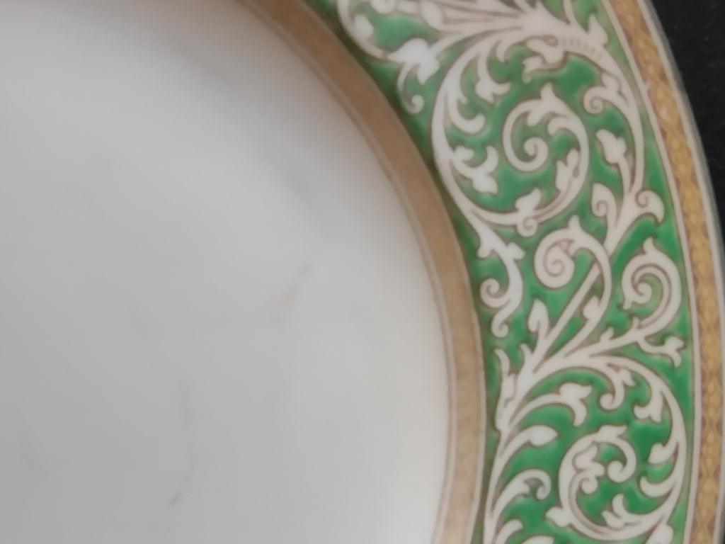 Vintage Wedgwood Salad Plate Bone China Green Florentine England [6133]