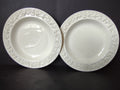 Vintage Cream Embossed Ivy Small Plates 6" Pair Ceramic England [6150]
