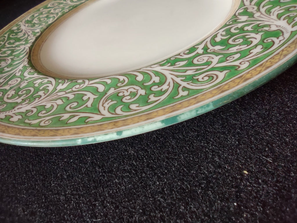 Vintage Wedgwood Salad Plate Bone China Green Florentine England [6133]