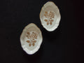 Vintage Wedgwood Jewelry Dish Bone China Gold Tonquin England Pair [6134]