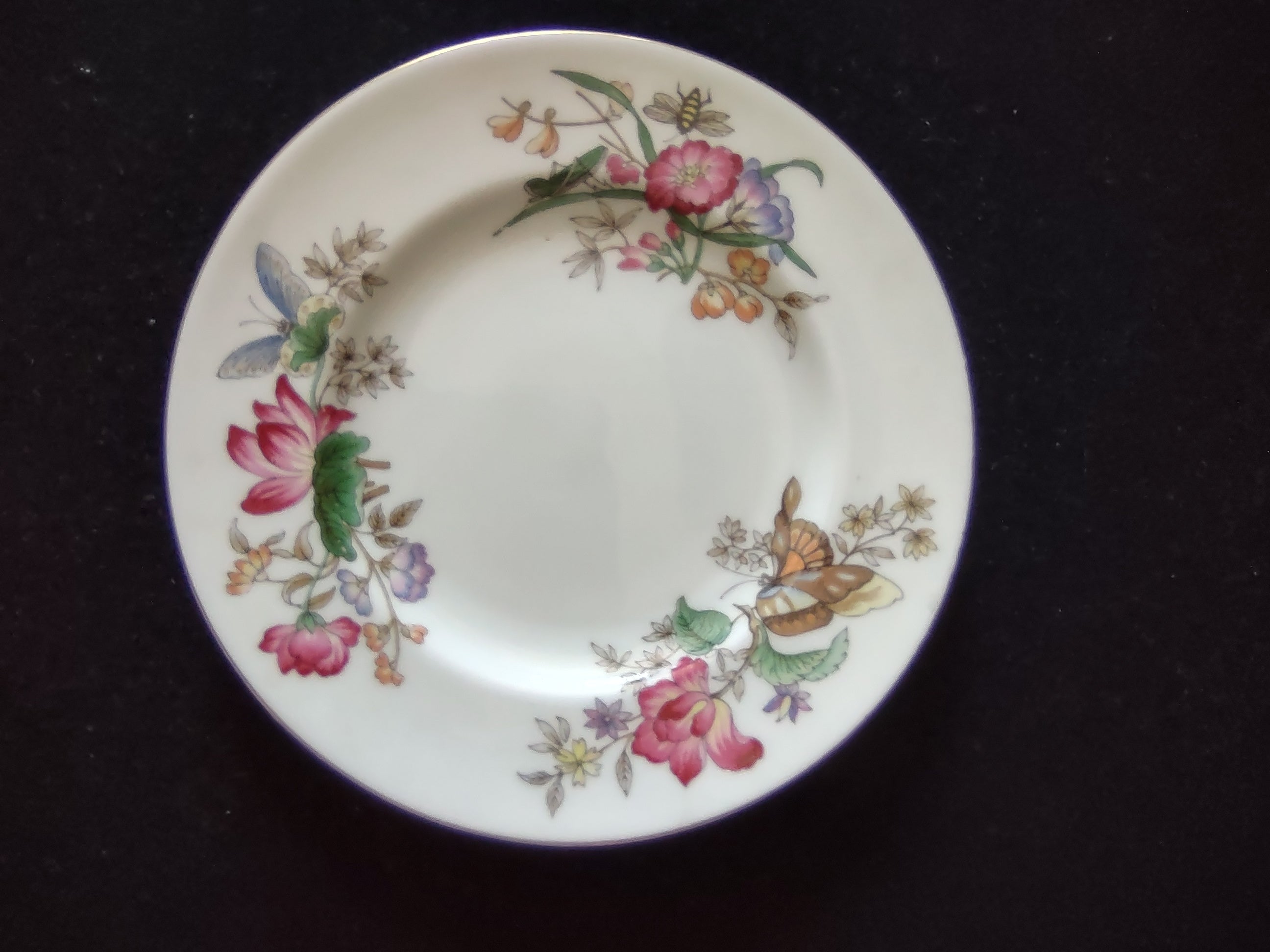 Vintage Wedgwood Sandon Bread Butter Plate Bone China Butterfly England [6135]