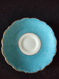Vintage Coalport Saucer Bone China Turquoise Gold Scalloped England [6139]