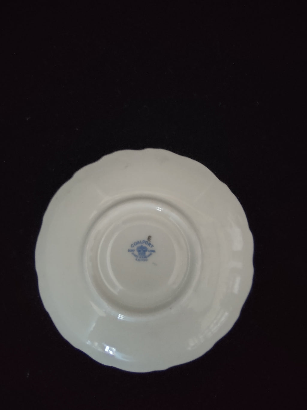 Vintage Coalport Saucer Bone China Turquoise Gold Scalloped England [6139]