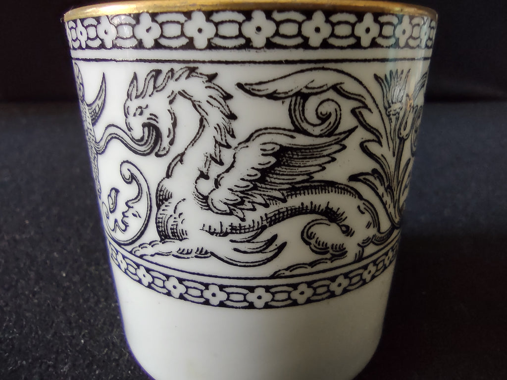 Vintage Wedgwood Florentine Coffee Cup Griffin Dragon Bone China England [6145]