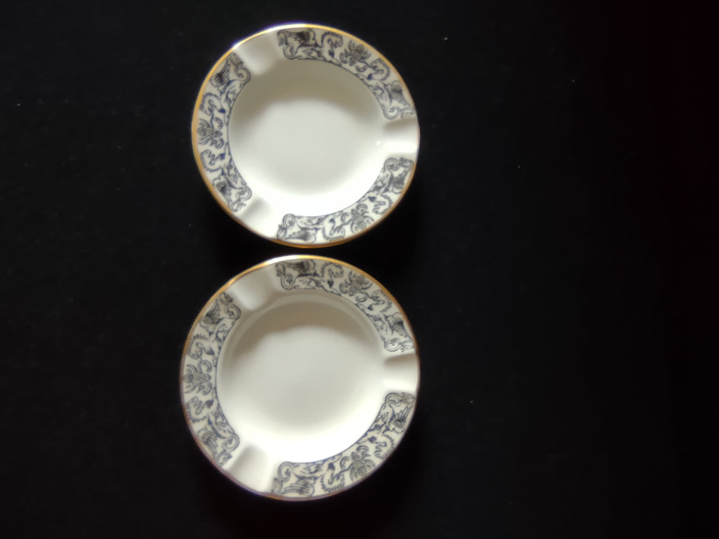 Vintage Wedgwood Florentine Ashtray Bone China Griffin Dragon England Pair [6146]