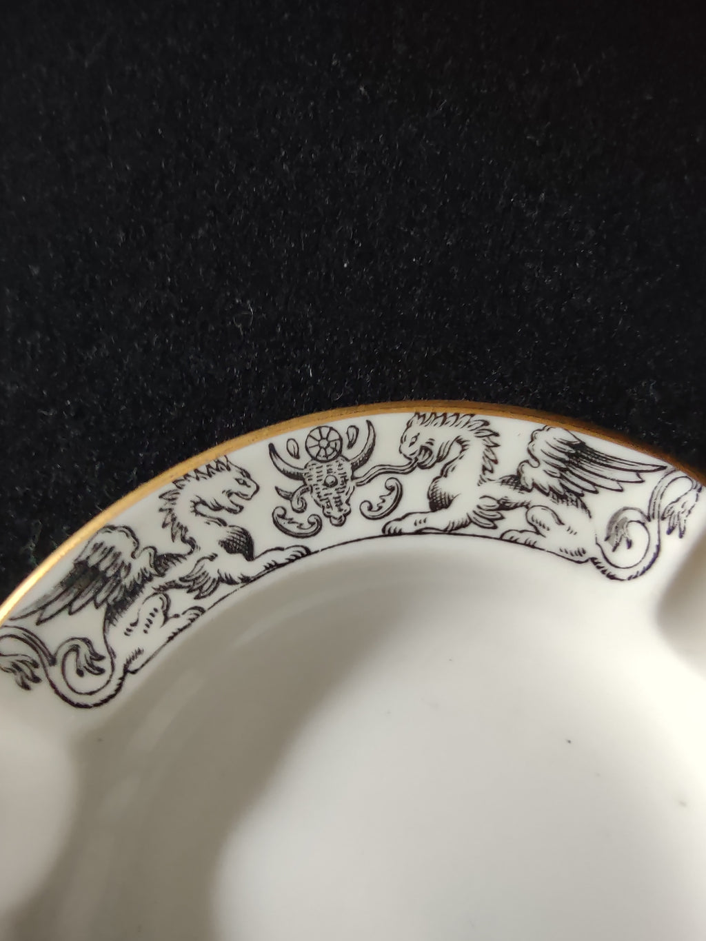 Vintage Wedgwood Florentine Ashtray Bone China Griffin Dragon England Pair [6146]