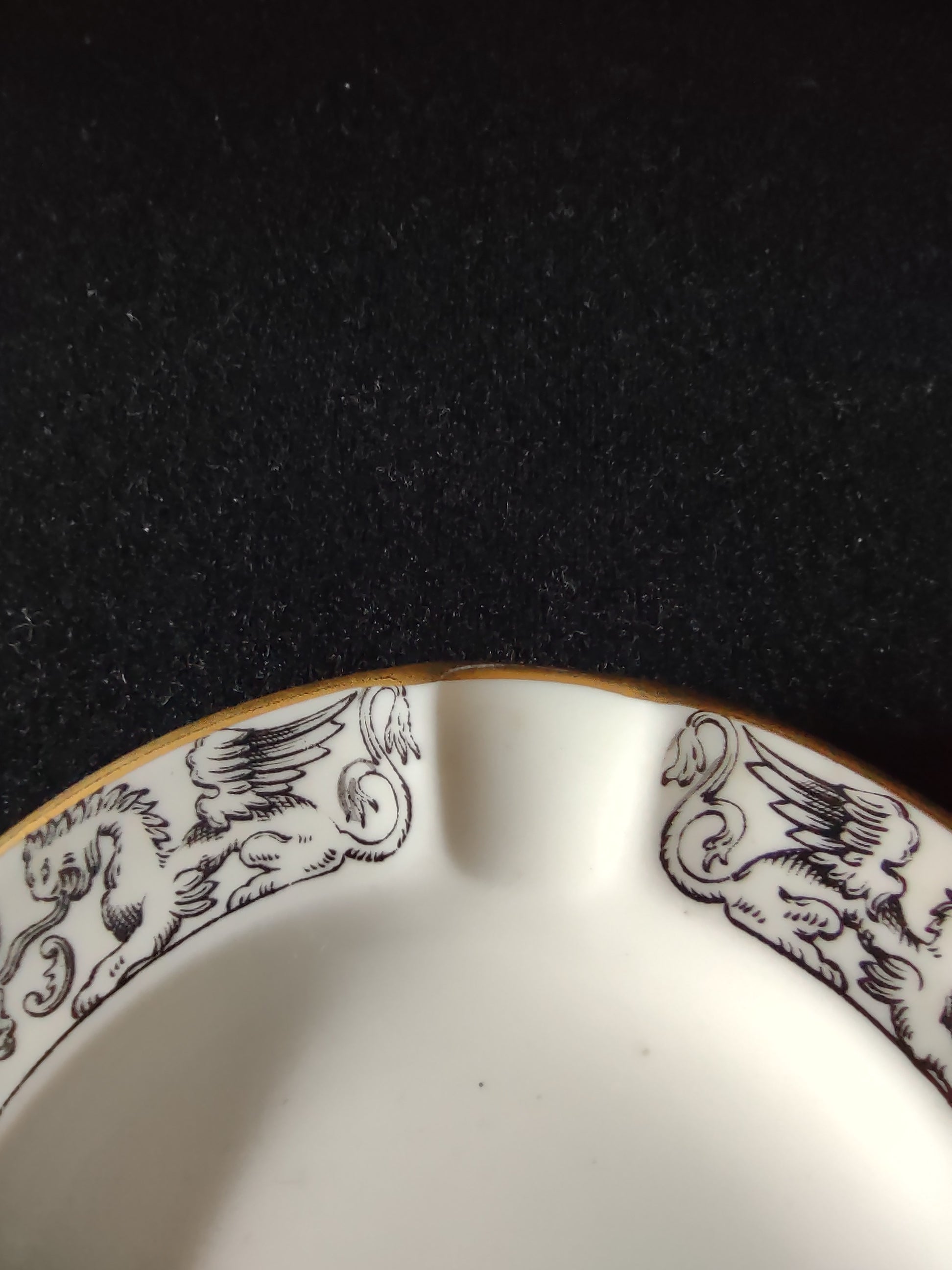 Vintage Wedgwood Florentine Ashtray Bone China Griffin Dragon England Pair [6146]