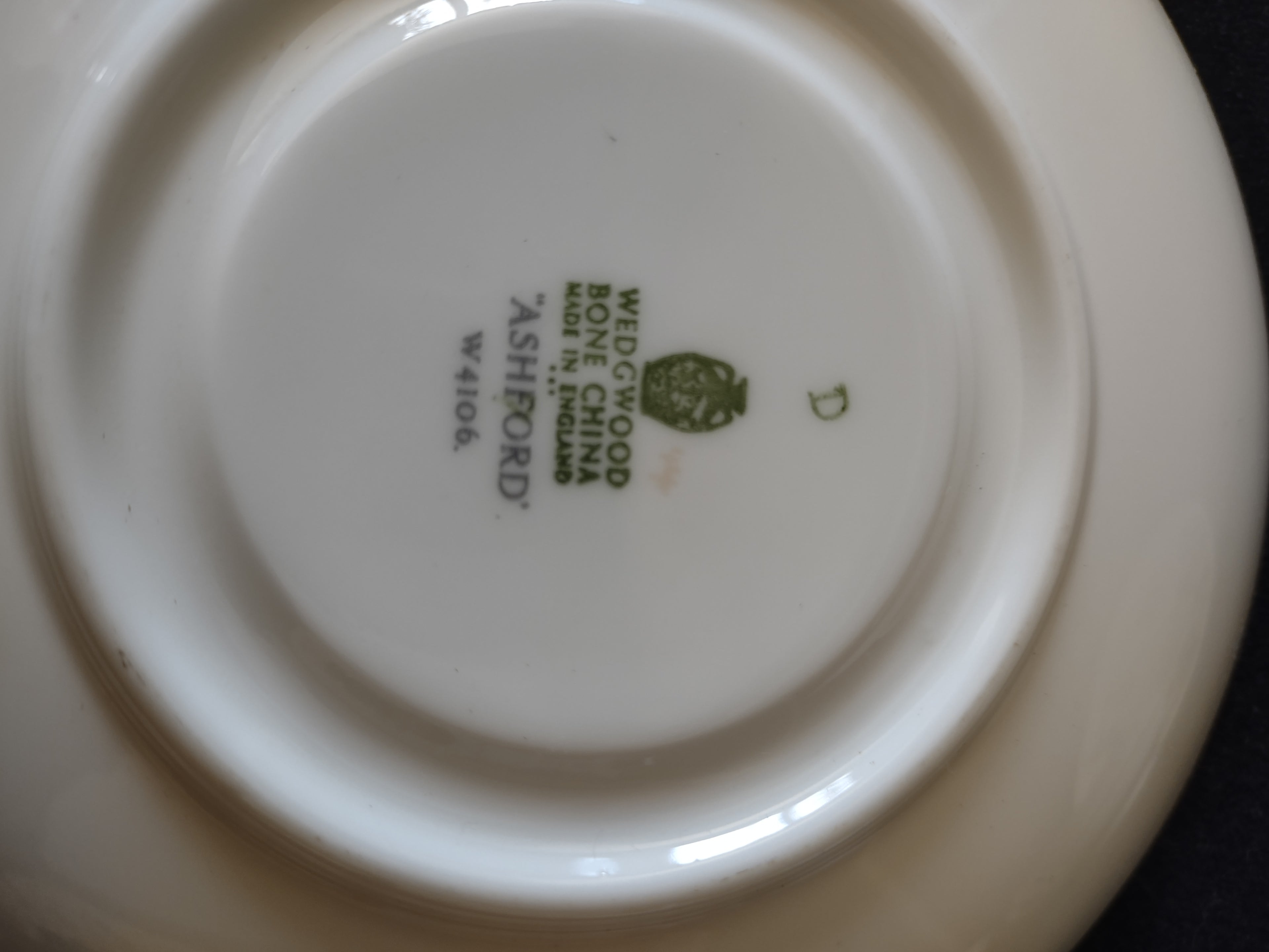 Vintage Wedgwood Ashford Cup Saucer Silver Leaf Bone China Pair England [6173]