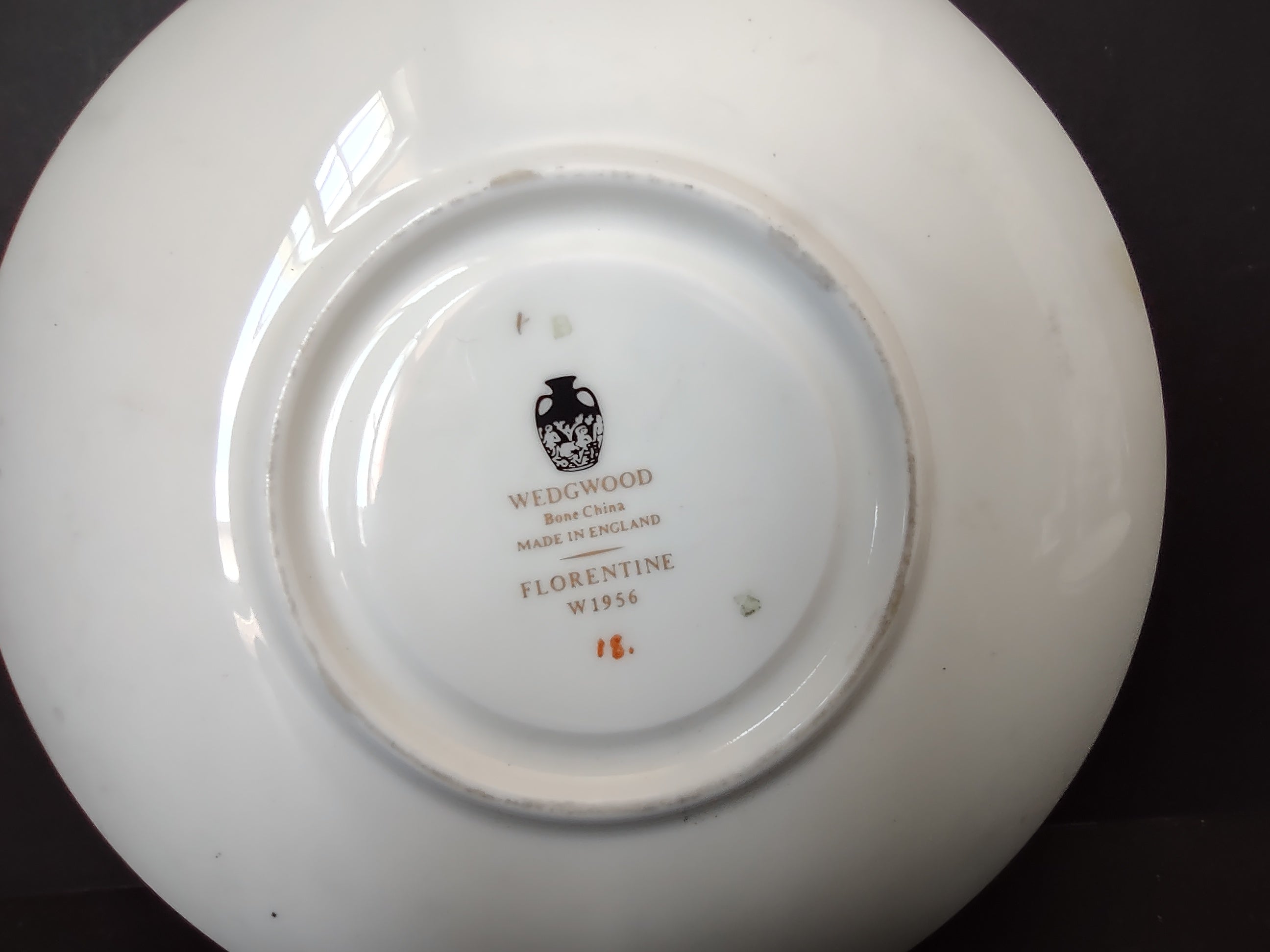 Vintage Wedgwood Florentine Dark Blue Bone China Saucer England [6163]