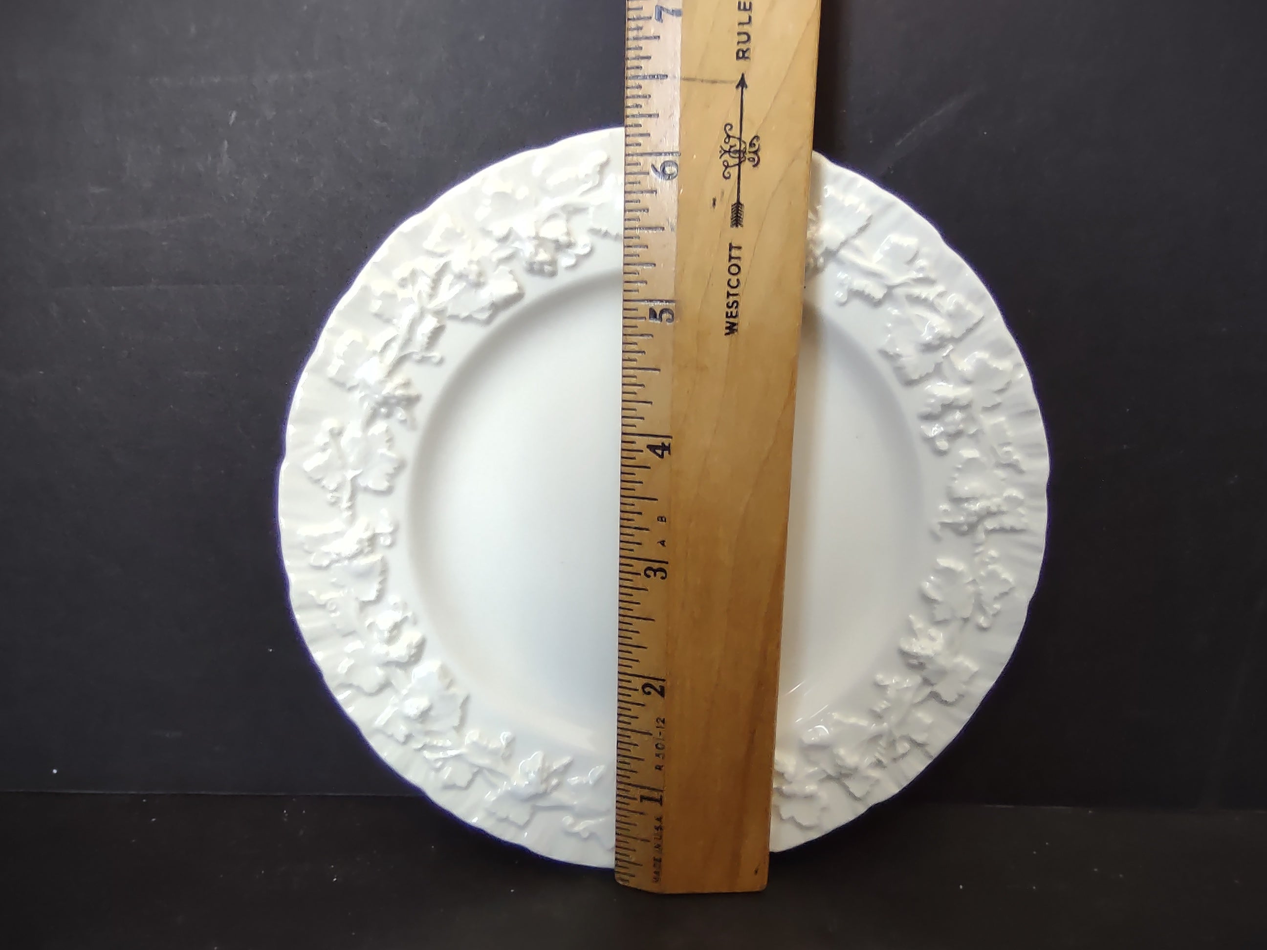 Vintage Wedgwood Etruria Patrician White Embossed Small Plate 6" [6183]