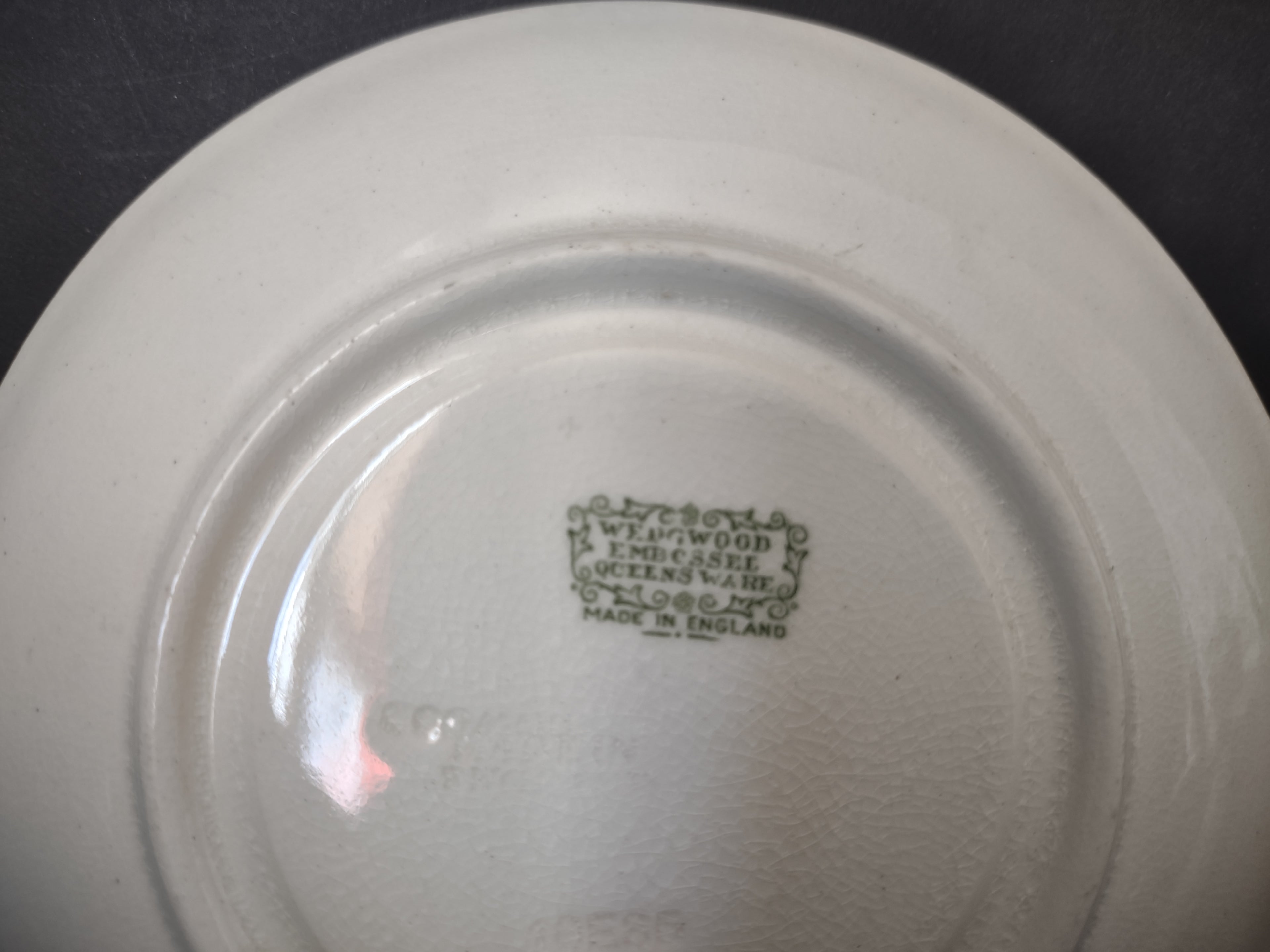 Vintage Wedgwood Embossed Queensware White Saucer 5" England [6186]