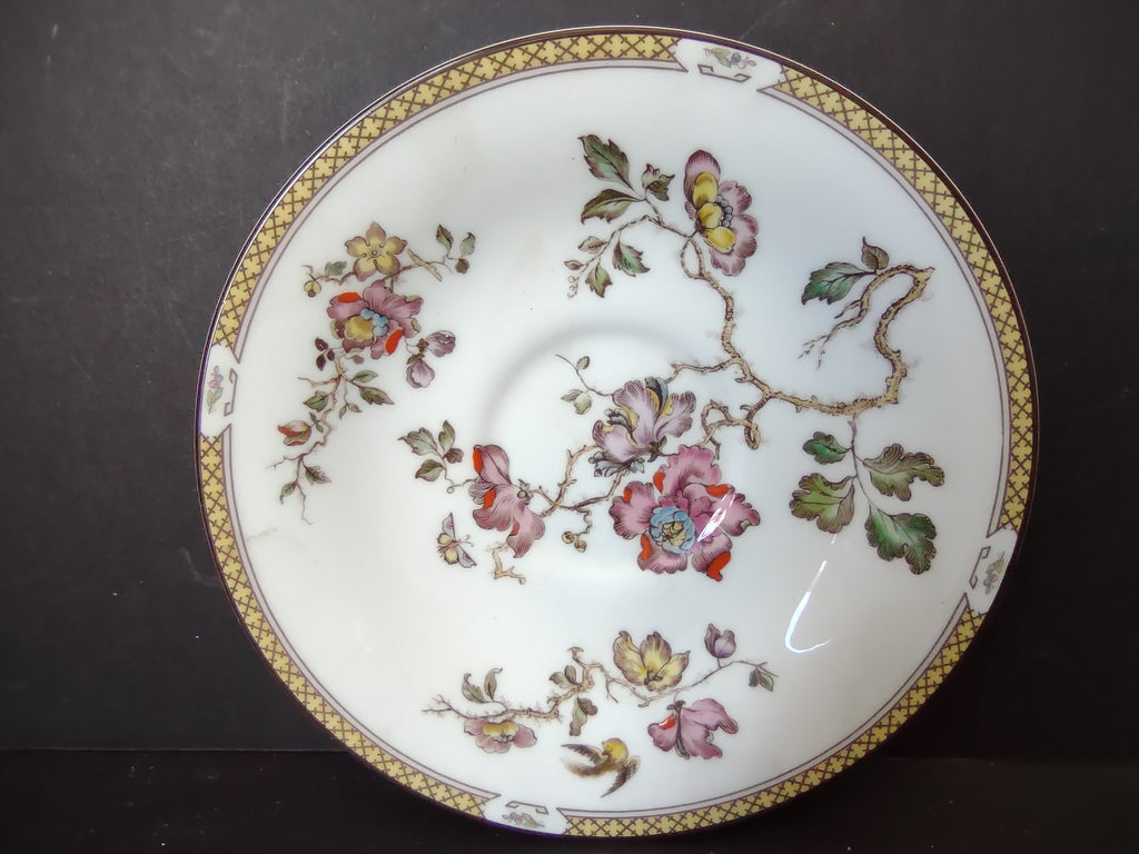 Vintage Wedgwood Bone China Swallow Demitasse Saucer Chinoiserie Floral [6187]