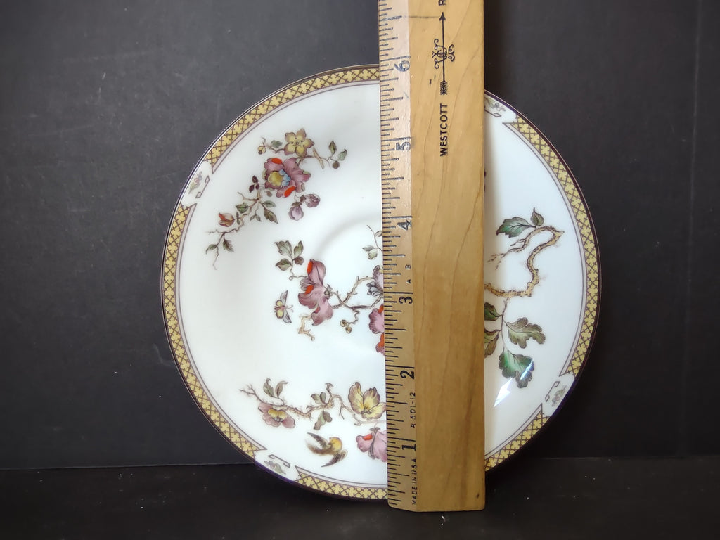 Vintage Wedgwood Bone China Swallow Demitasse Saucer Chinoiserie Floral [6187]