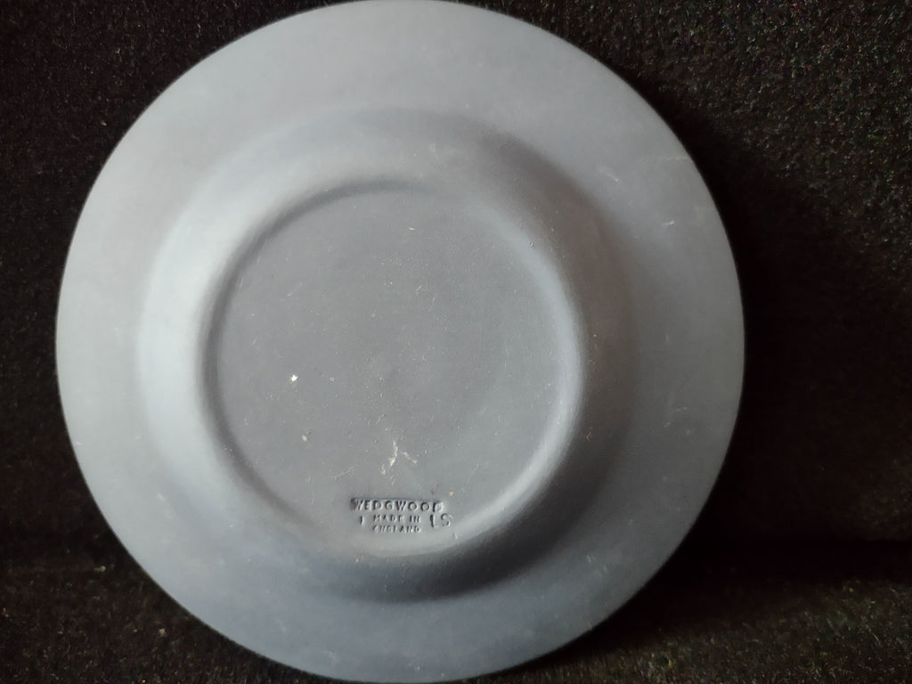 Vintage Wedgwood Dark Blue Jasperware Pegasus Mythological Mini Plate [6190]