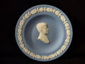 Vintage Wedgwood Blue Jasperware Portrait Cameo Plate Laurel Wreath [6191]