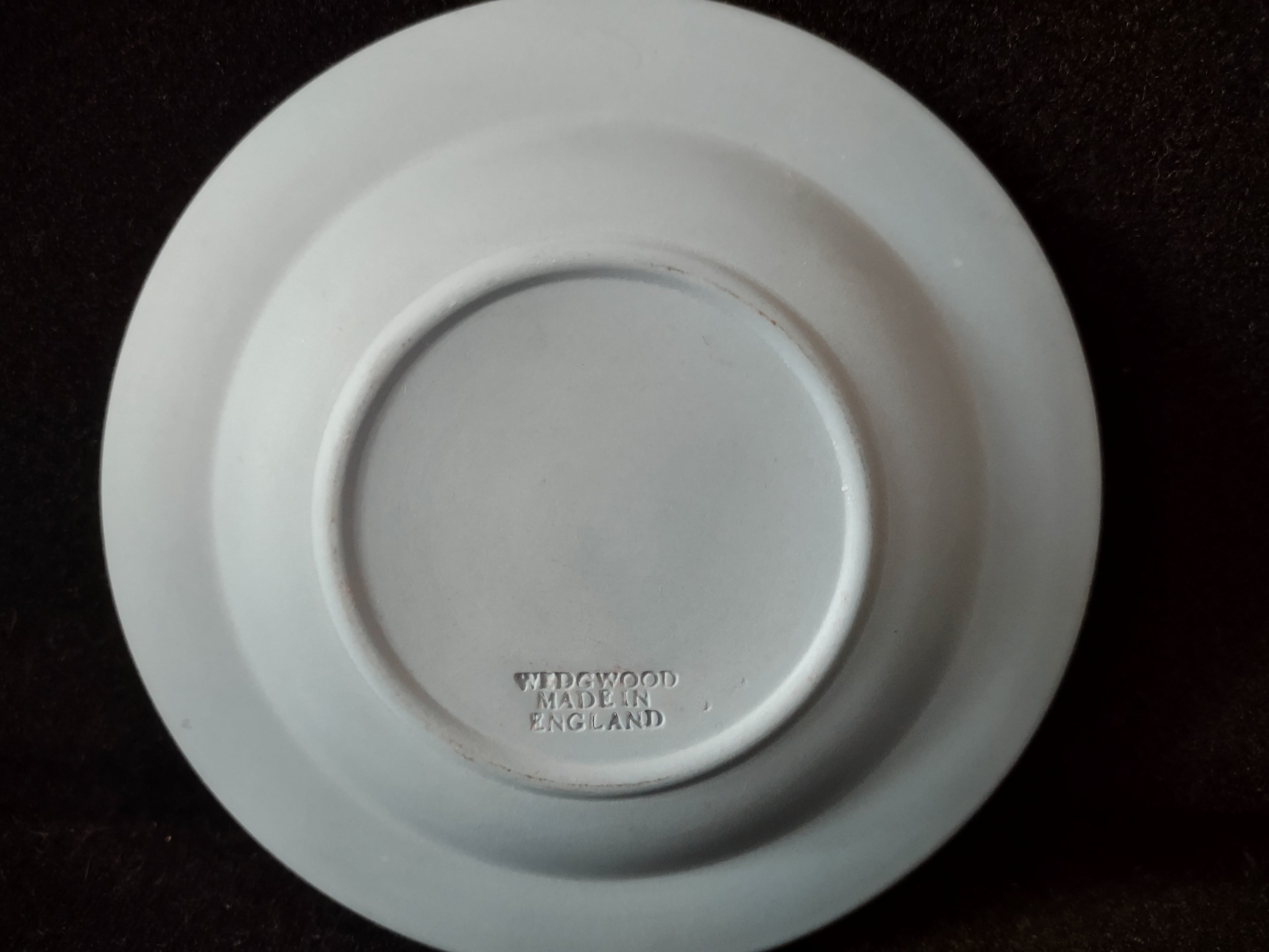 Vintage Wedgwood Blue Jasperware Portrait Cameo Plate Laurel Wreath [6191]