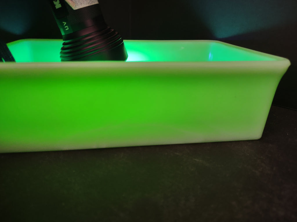 Vintage Jadeite Uranium Glass Rectangular Fridge Container McKee NO Lid[6201]