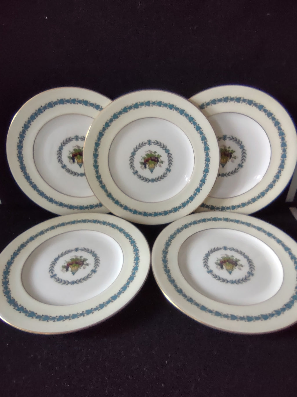 Vintage Wedgwood Appledore Luncheon Plate Bone China England Set Of 5 [6206]