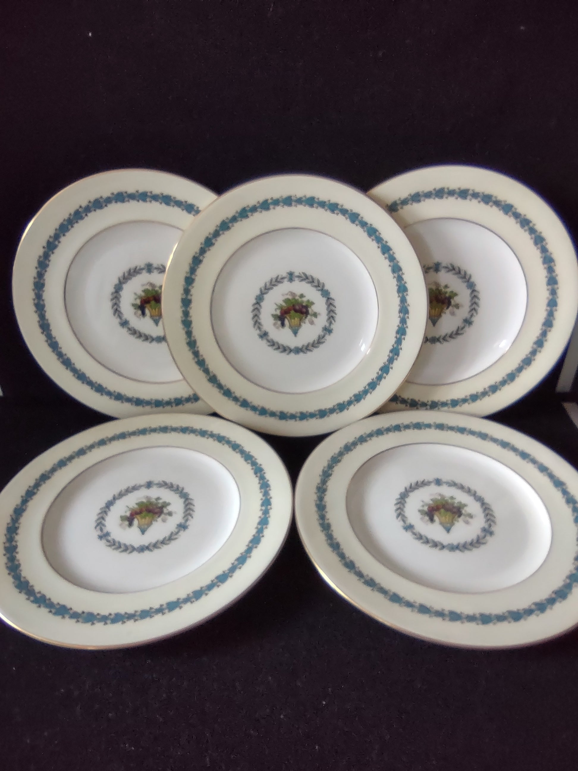 Vintage Wedgwood Appledore Luncheon Plate Bone China England Set Of 5 [6206]