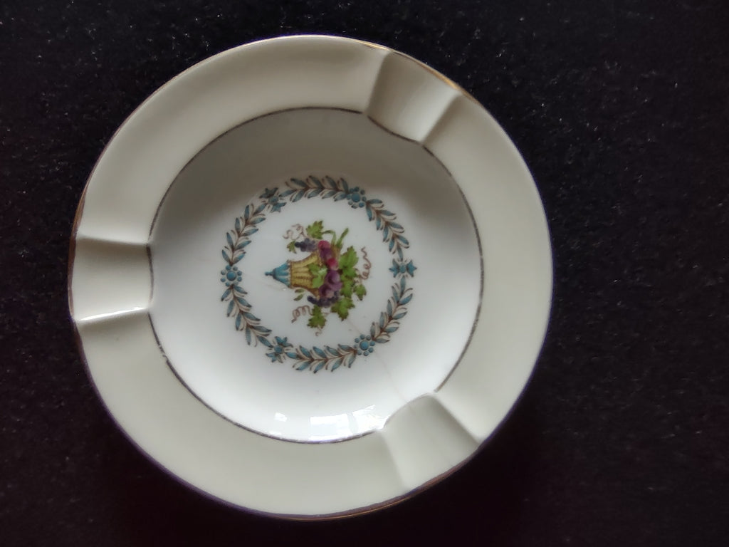 Vintage Wedgwood Appledore Ashtray Bone China Teal Gold England [6207]