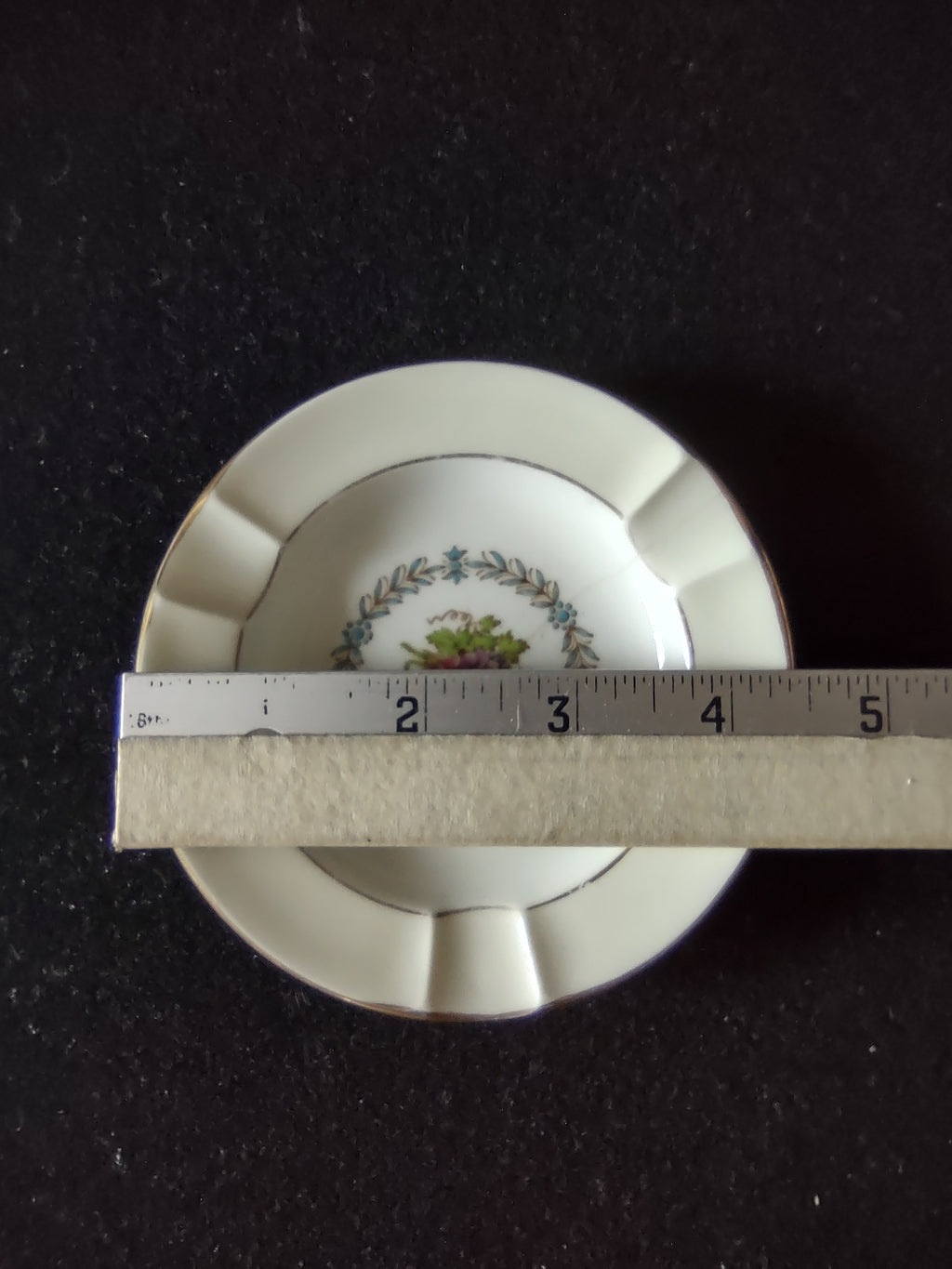 Vintage Wedgwood Appledore Ashtray Bone China Teal Gold England [6207]