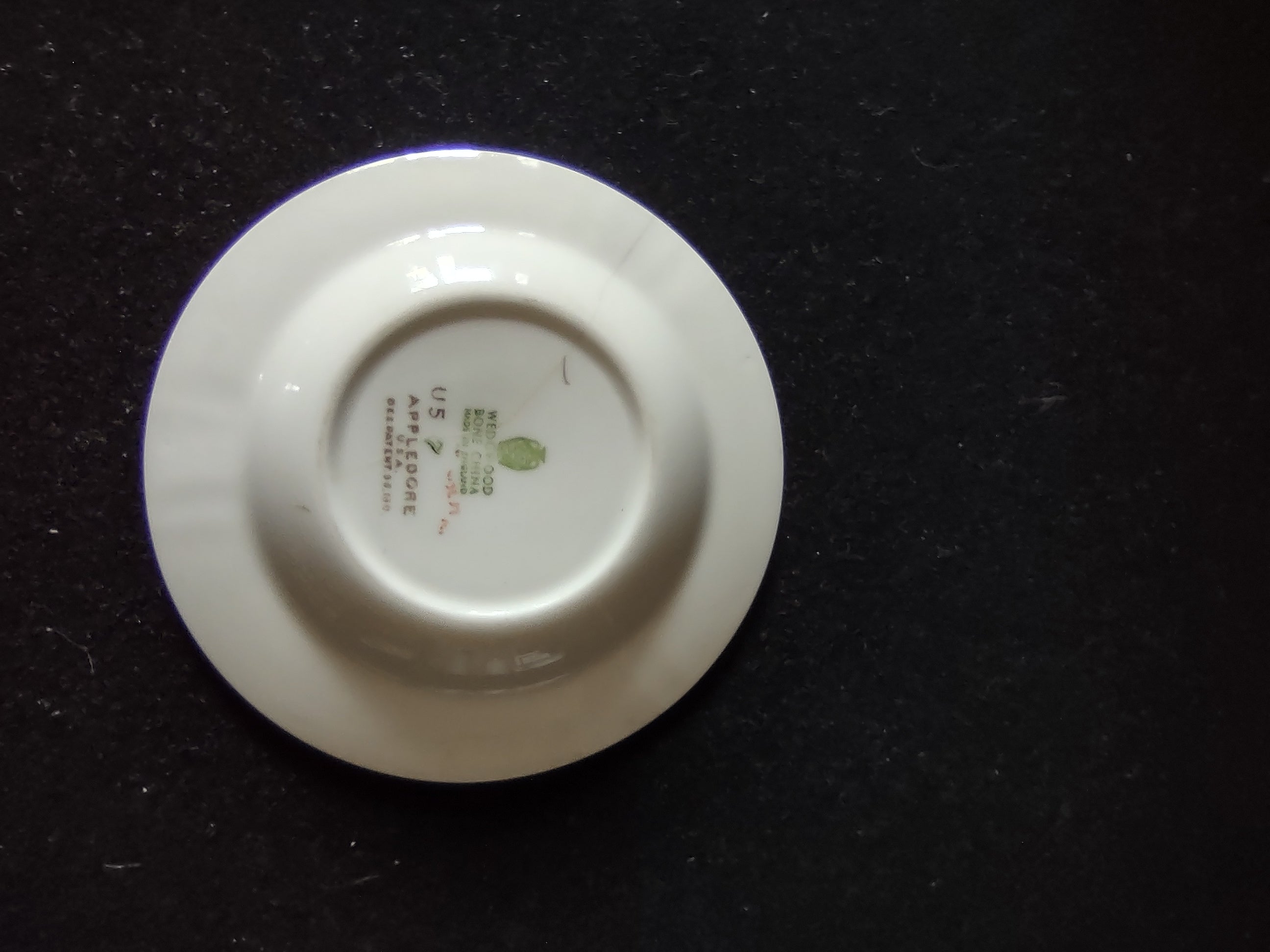 Vintage Wedgwood Appledore Ashtray Bone China Teal Gold England [6207]