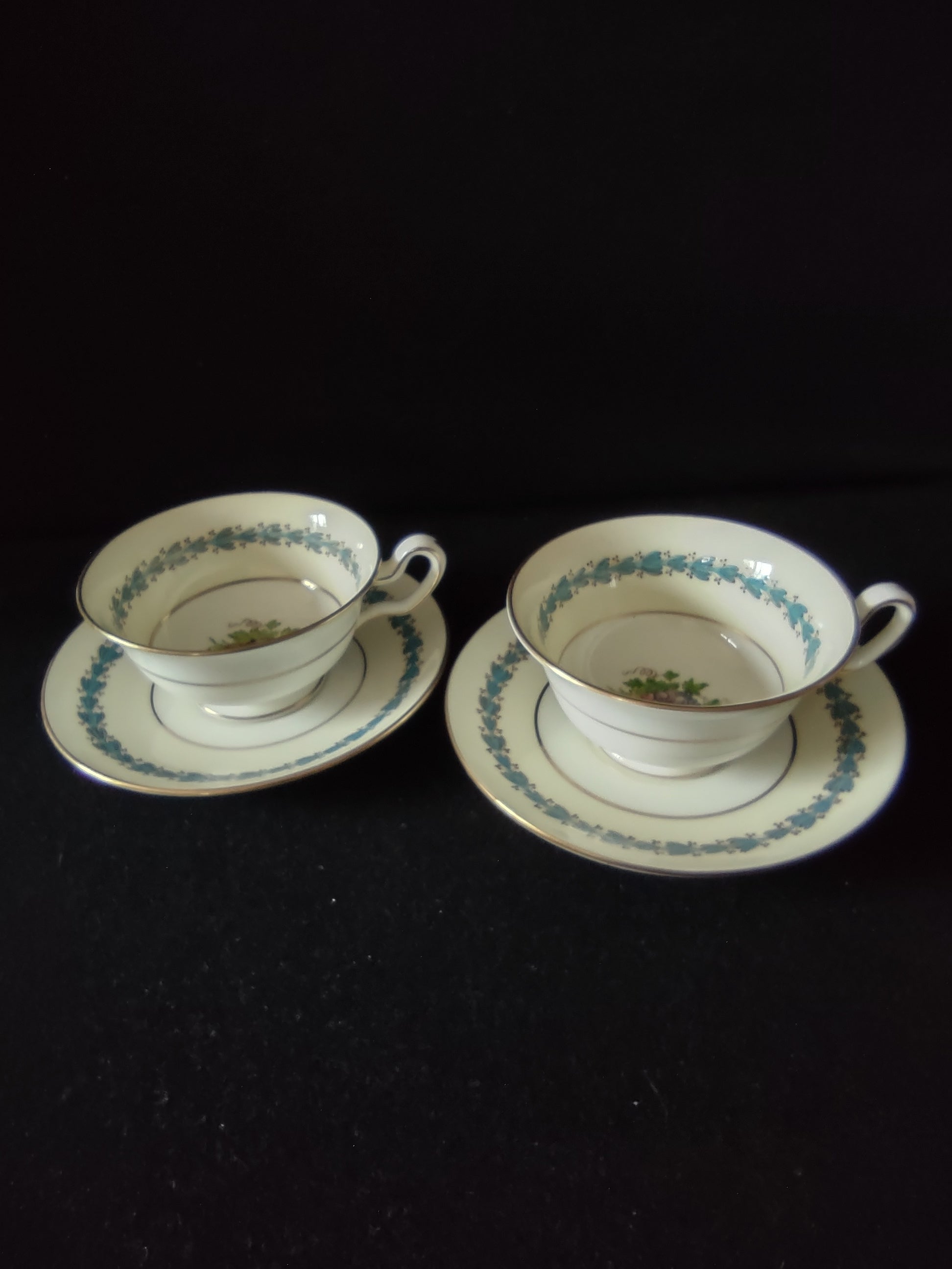 Vintage Wedgwood Appledore Cup Saucer Bone China England Set of 2 [6200]