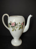 Vintage Wedgwood Hathaway Rose Coffee Pot No Lid Footed England [6215]