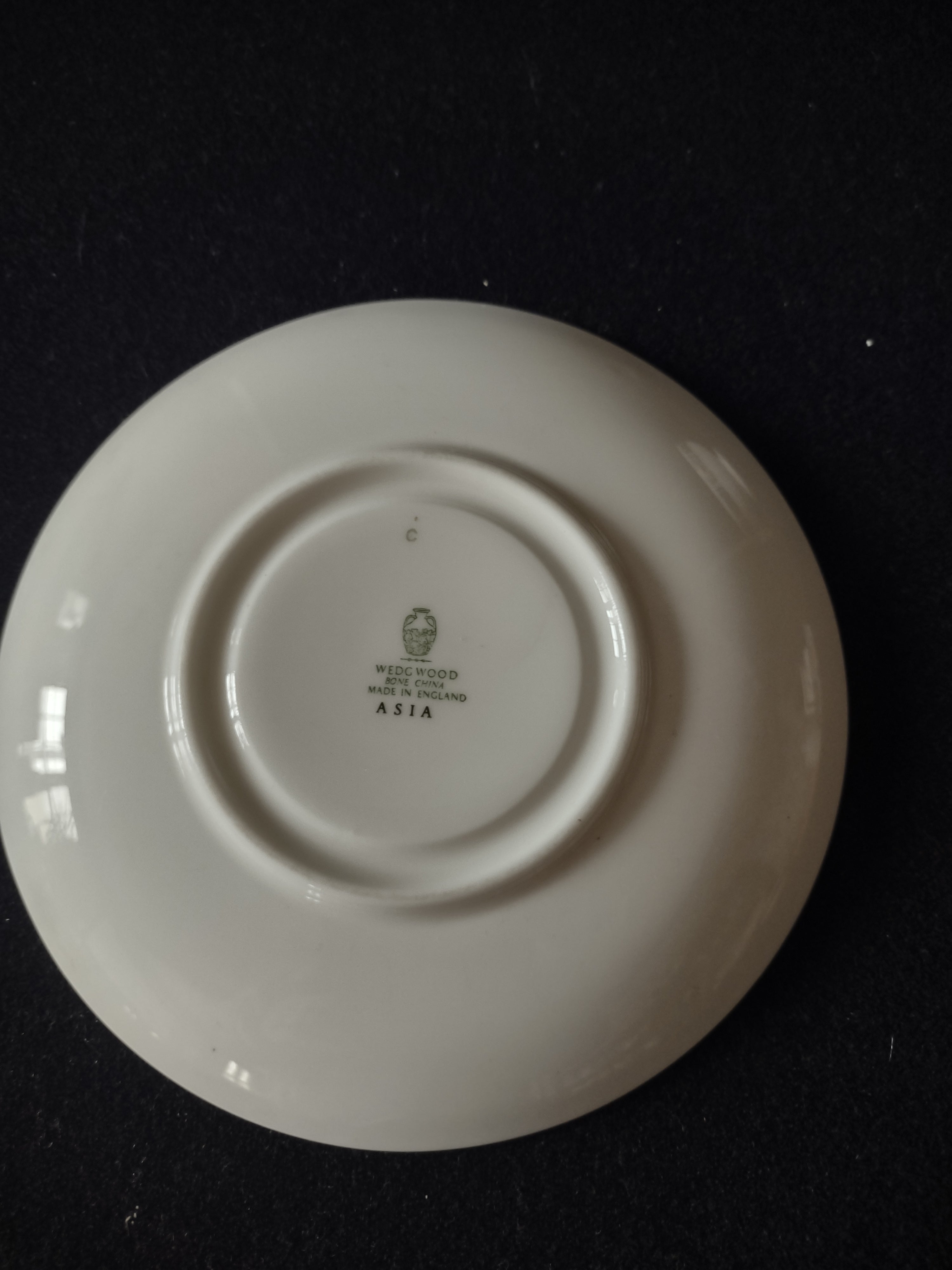 Vintage Wedgwood Asia Cup & Saucer Bone China England Set of 2 [6212]