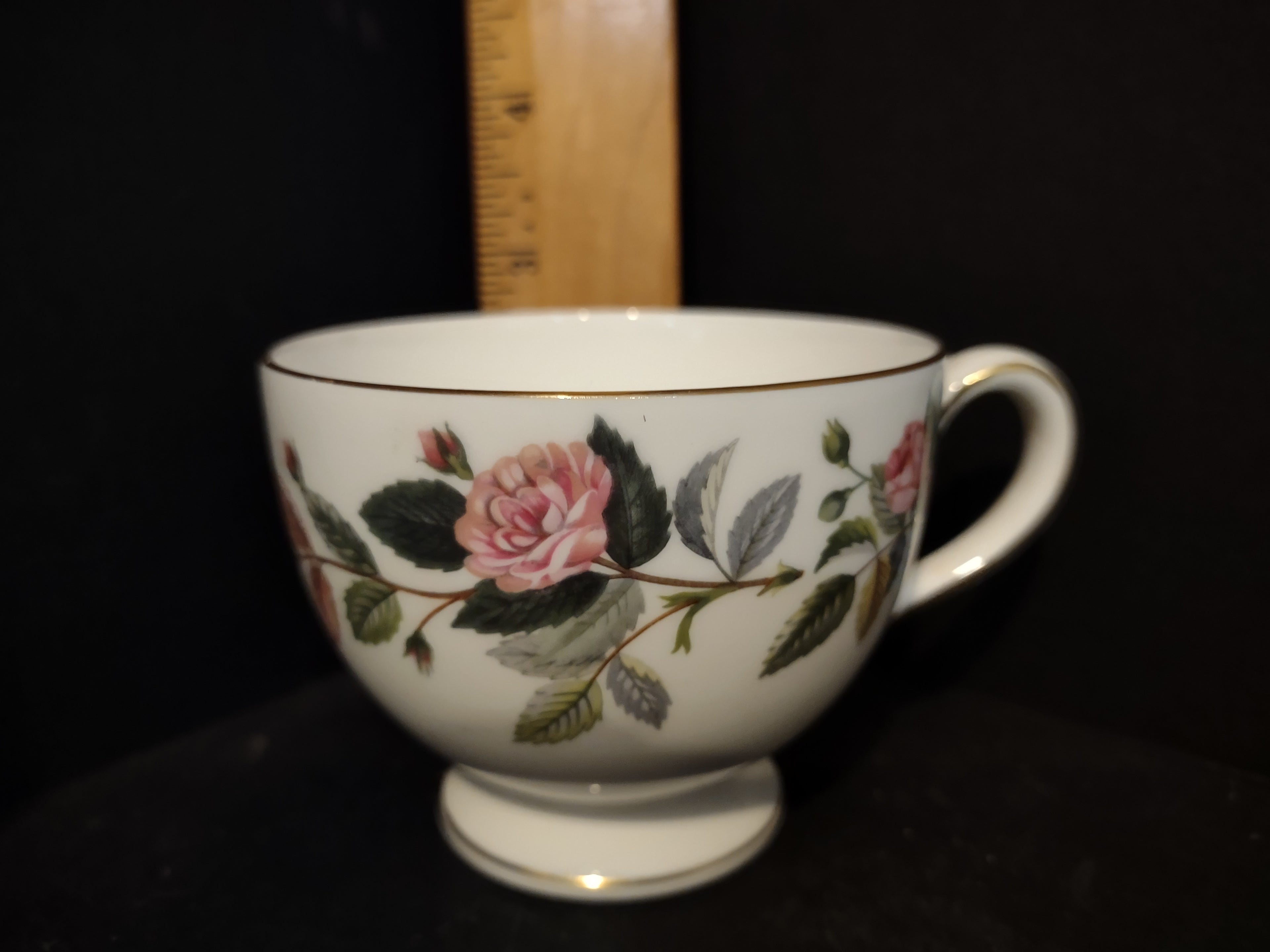 Vintage Wedgwood Hathaway Rose Bone China Footed Teacup England Cup Only [6218]
