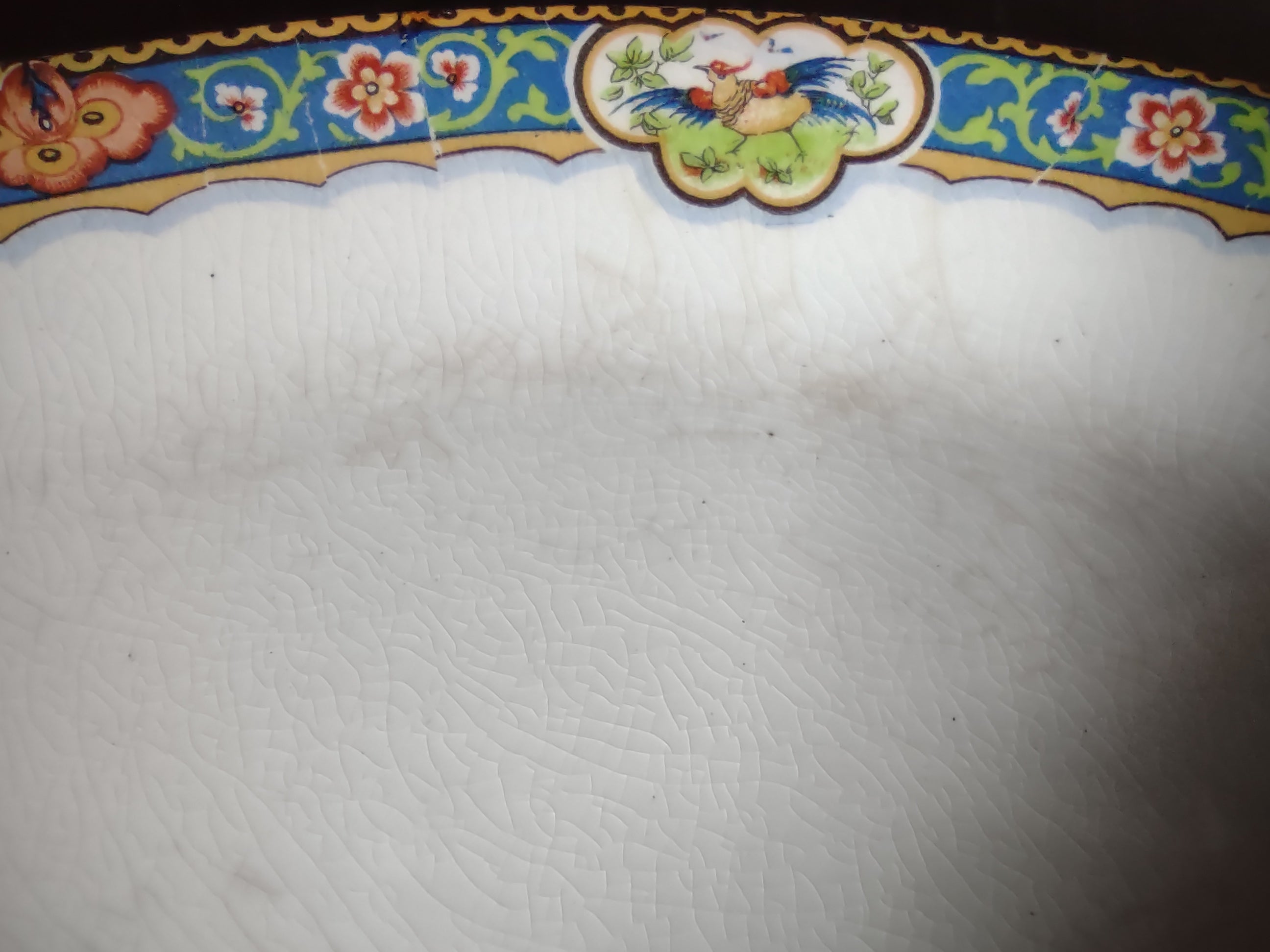Vintage John Maddock & Sons Royal Vitreous Oval Serving Dish England Crazing [6219]