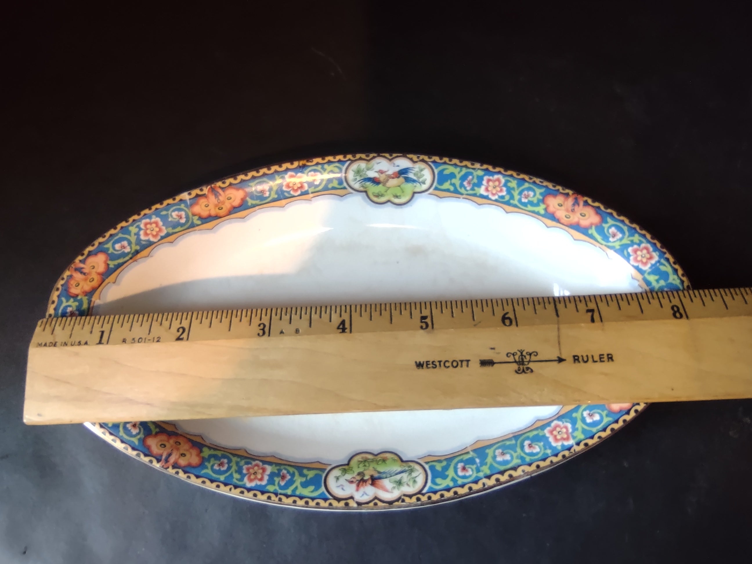 Vintage John Maddock & Sons Royal Vitreous Oval Serving Dish England Crazing [6219]