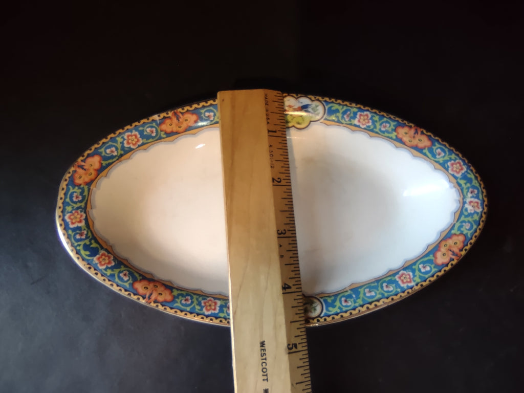 Vintage John Maddock & Sons Royal Vitreous Oval Serving Dish England Crazing [6219]