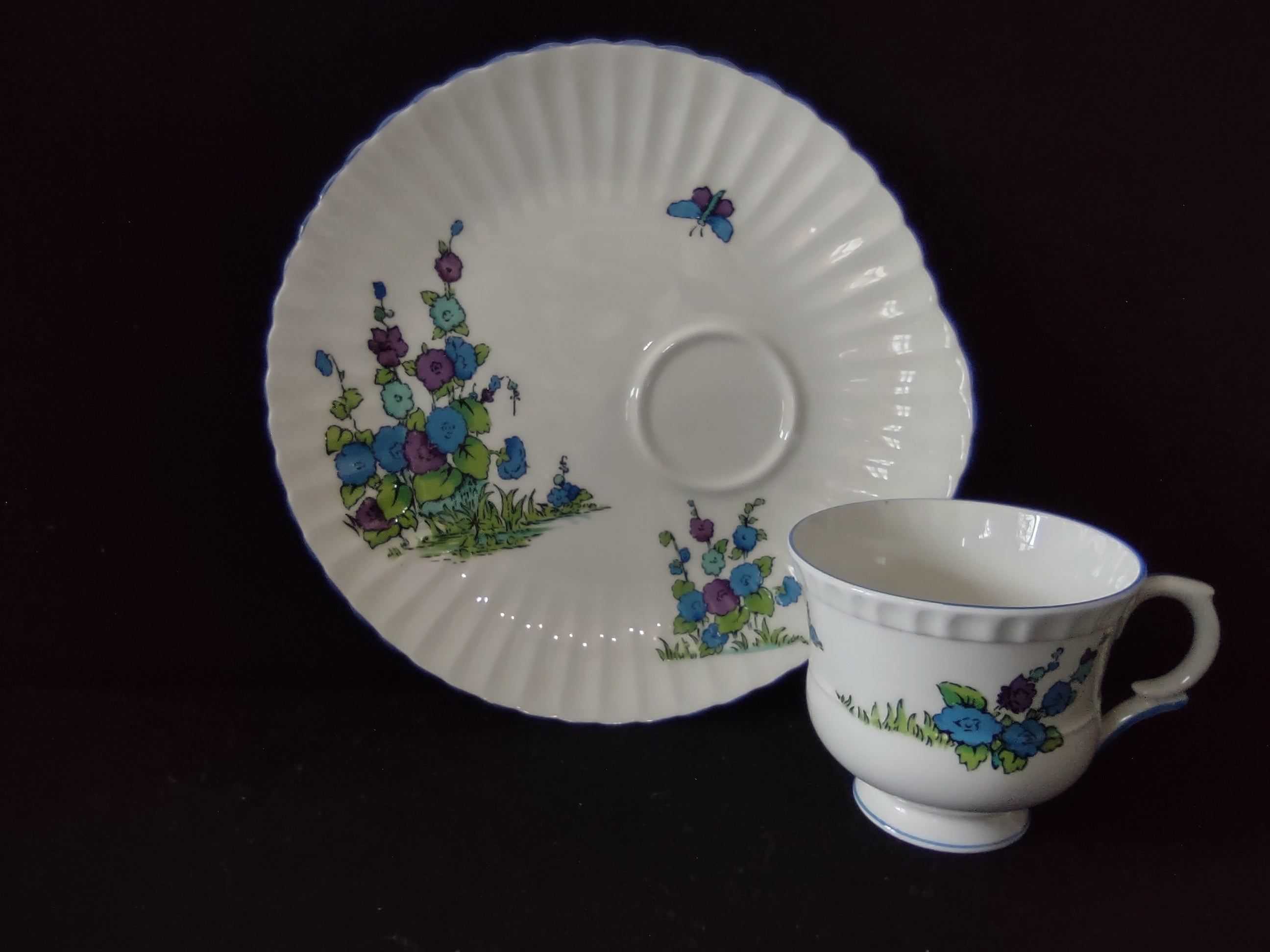 Vintage Staffordshire Gainsborough Snack Plate Cup Bone China England [6222]