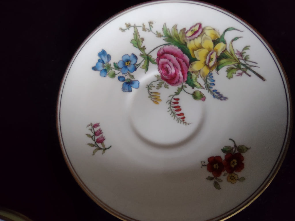 Vintage Wedgwood Cup & Saucer Bone China Mixed Floral England Set Of 7 [6223]