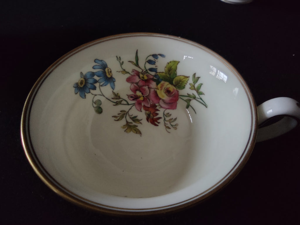 Vintage Wedgwood Cup & Saucer Bone China Mixed Floral England Set Of 7 [6223]