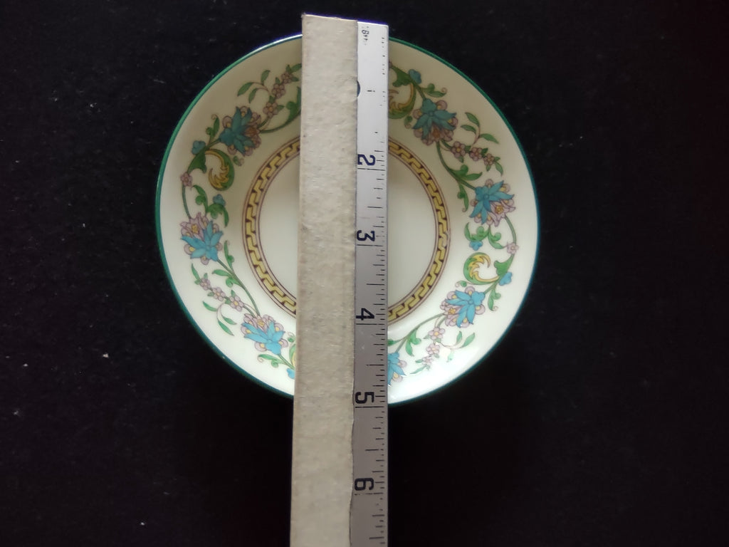 Vintage Wedgwood Berry Bowl Bone China Turquoise Floral Greek Key England [6224]
