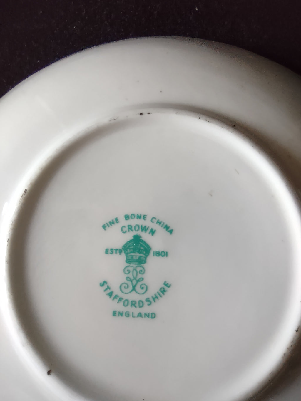 Vintage Crown Staffordshire Saucer Bone China Pink Blue Floral England [6226]