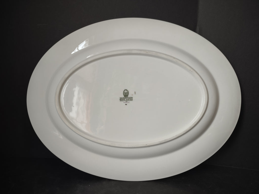 Vintage Wedgwood Oval Serving Platter Floral Garland Gold Rim 15" [6238]