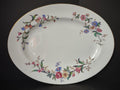 Vintage Wedgwood Oval Serving Platter Floral Garland Gold Rim 15" [6238]