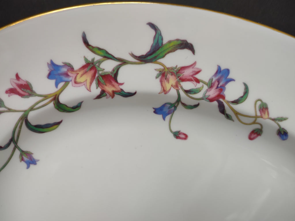 Vintage Wedgwood Oval Serving Platter Floral Garland Gold Rim 15" [6238]