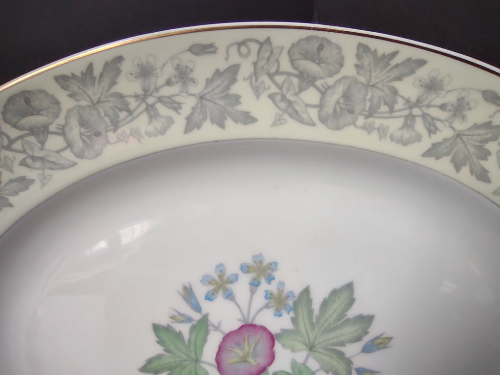 Vintage Wedgwood Oval Serving Platter Floral Botanical Gold Trim 13" [6237]