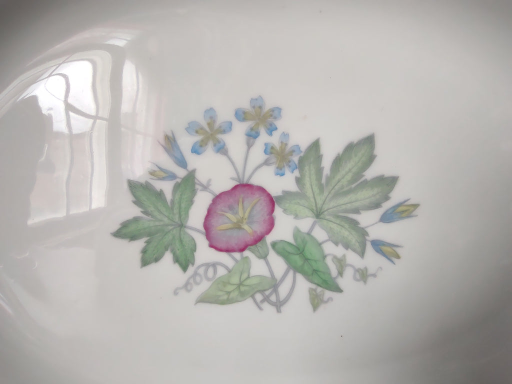Vintage Wedgwood Oval Serving Platter Floral Botanical Gold Trim 13" [6237]