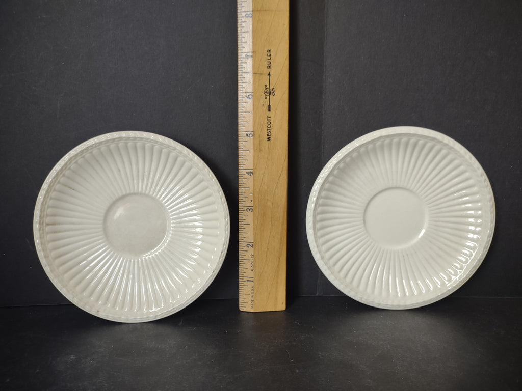 Vintage Wedgwood Edme Demitasse Saucer Pair Ironstone England Crazing [6231]