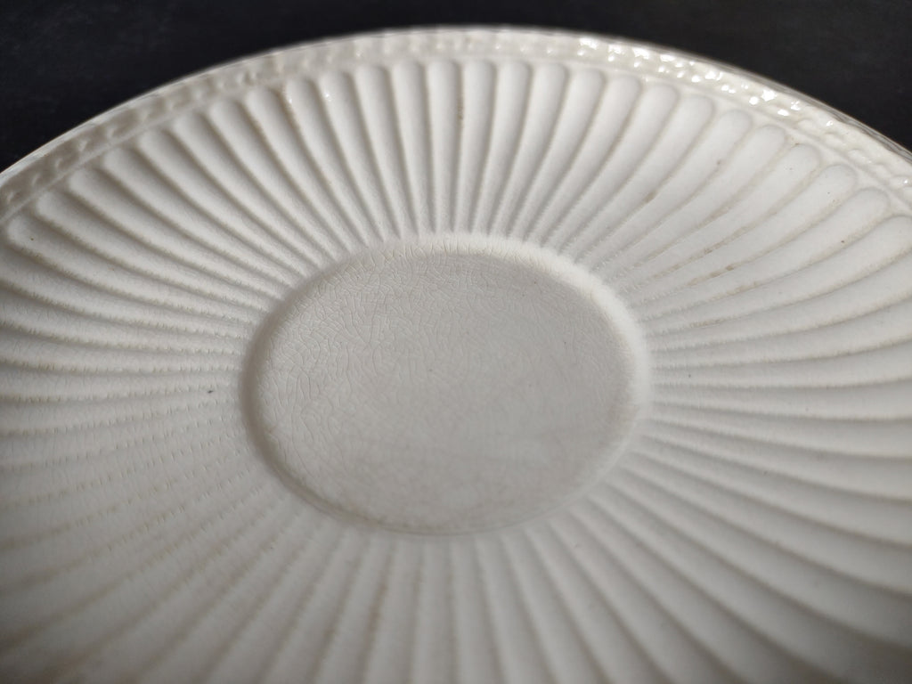 Vintage Wedgwood Edme Demitasse Saucer Pair Ironstone England Crazing [6231]