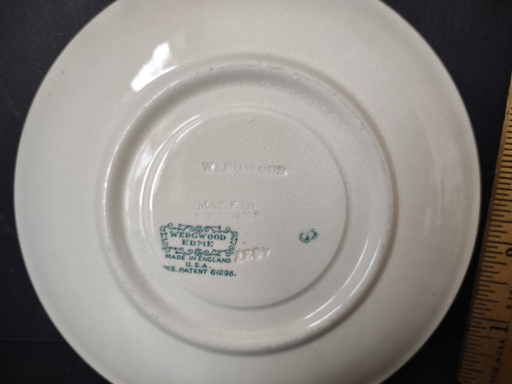 Vintage Wedgwood Edme Demitasse Saucer Pair Ironstone England Crazing [6231]