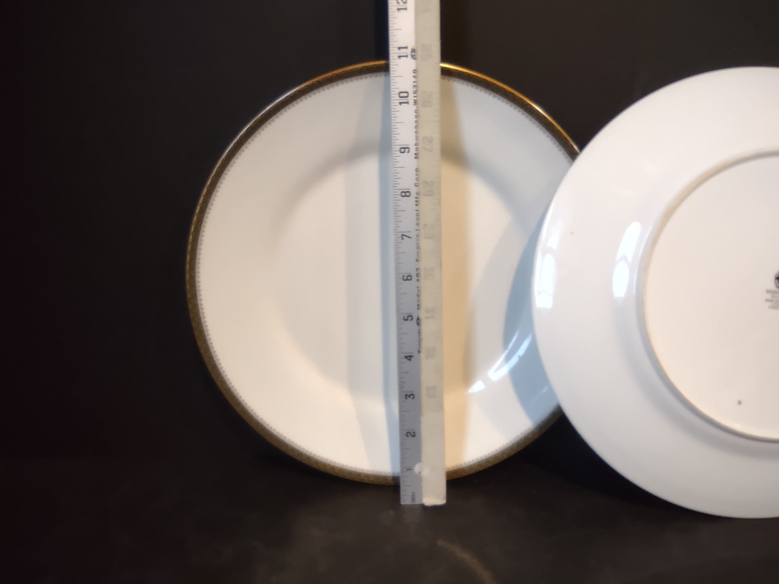 Vintage Wedgwood Chester Dinner Plates Pair Gold Border 10" [6241]