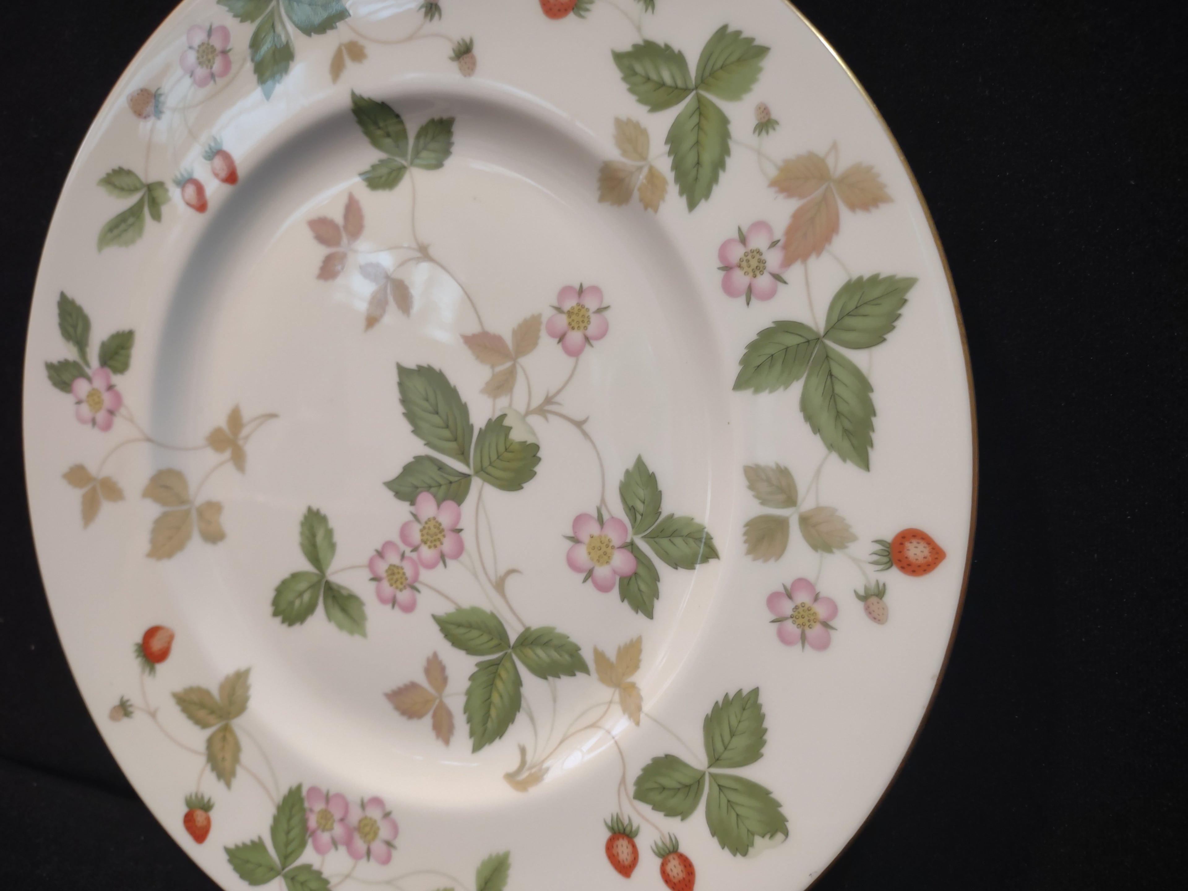 Vintage Wedgwood Wild Strawberry Bone China Dinner Plate England [6242]