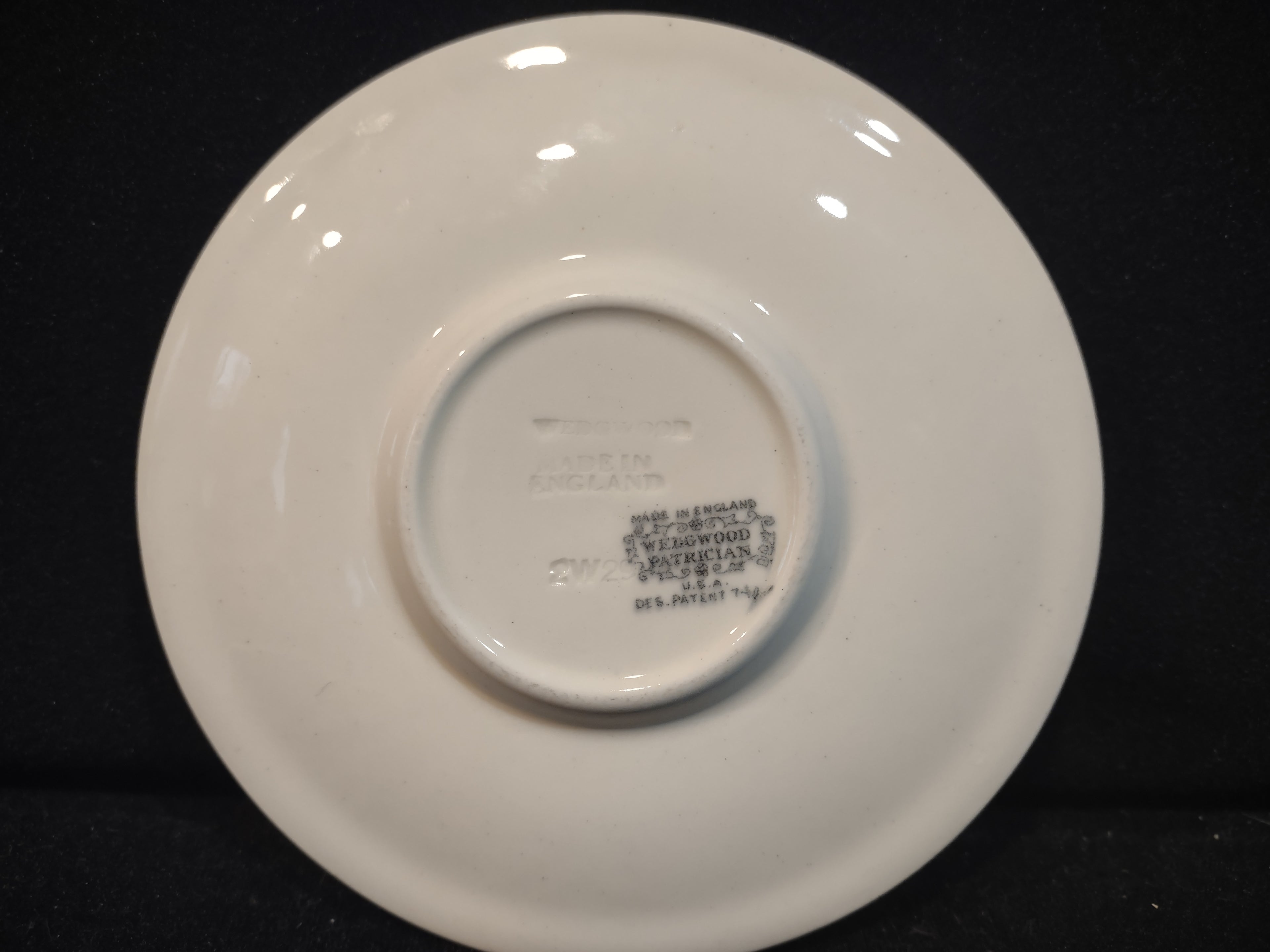 Vintage Wedgwood Patrician Embossed White Demitasse Espresso Saucer England [6243]